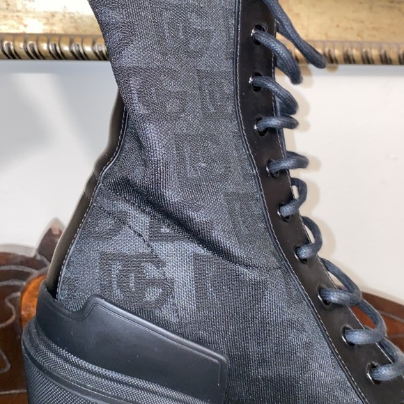 BNWT DESIGNER DOLCE & GABBANA STIVALETTO ANTIK + MAGLINA LOGO BOOT, NERO COLOR - Picture 6 of 13